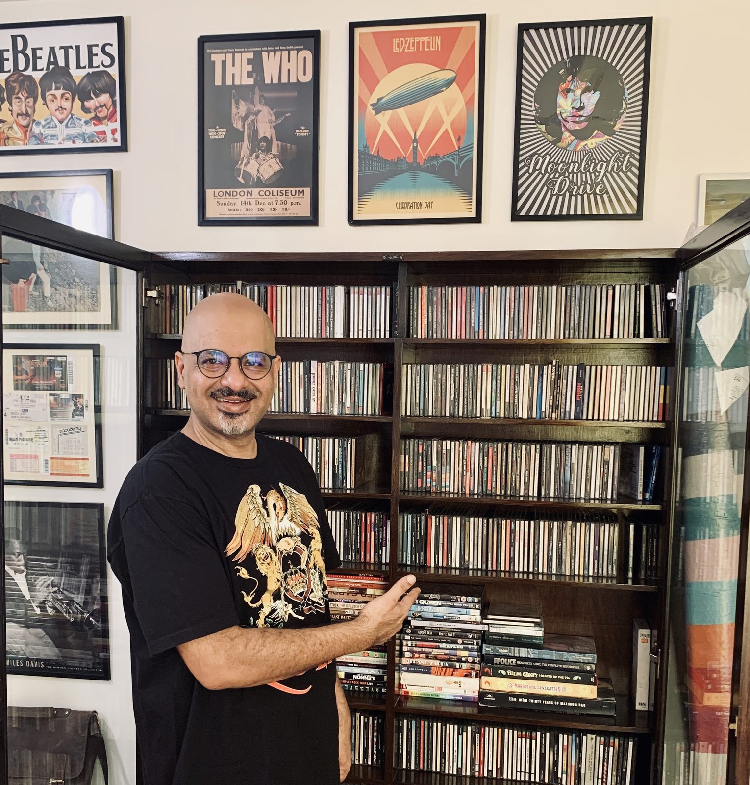 Burman's Vinyl founder browsing a crate of records