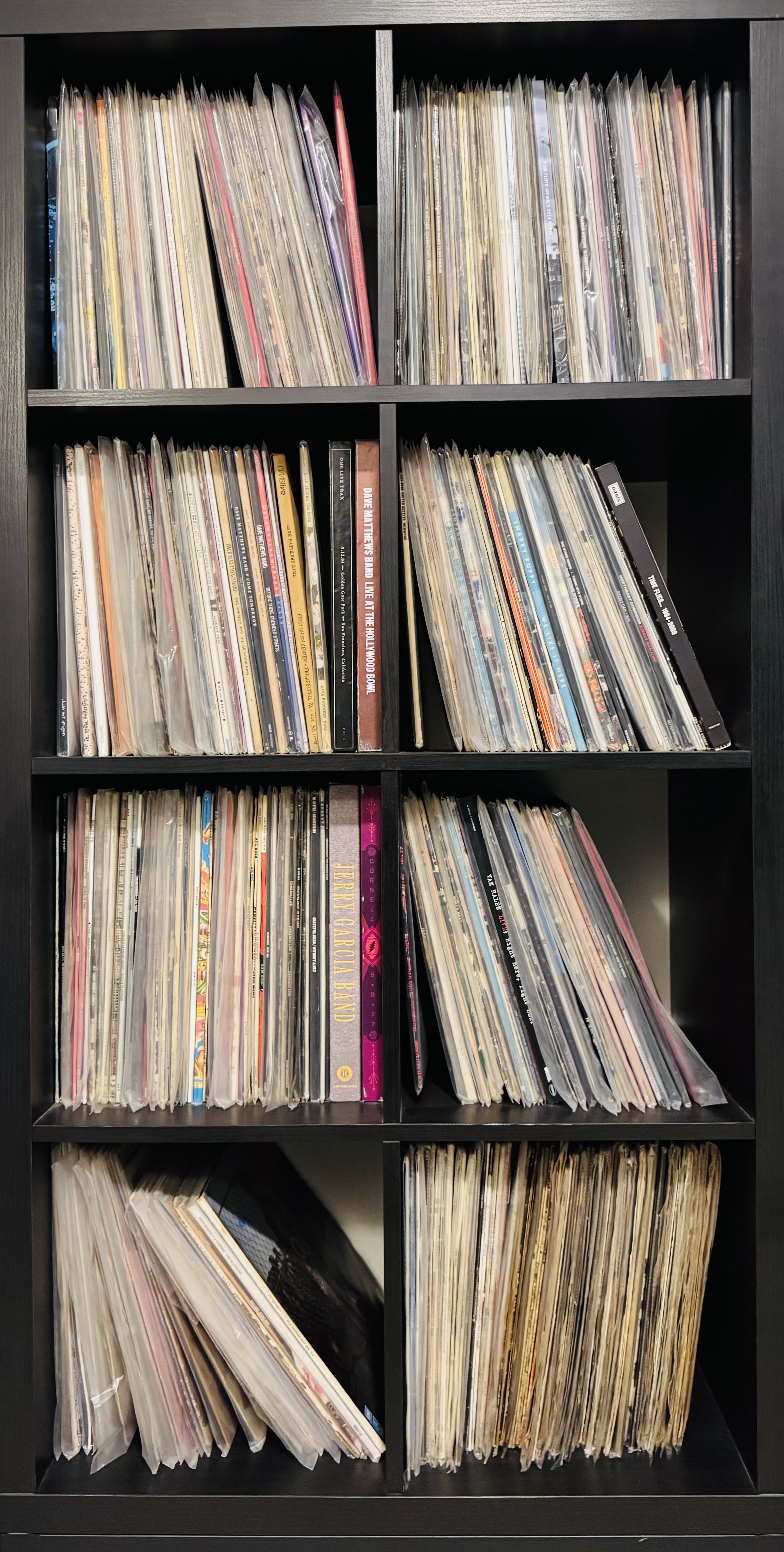 A shelf of vinyl records from the collection